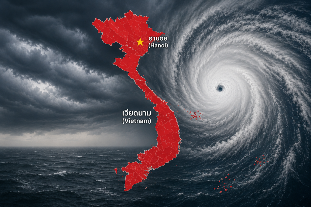showing storm approaching vietnam.